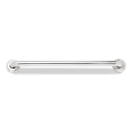 Keeney Mfg Smooth 1.25 x 24" Straight Polished Stainless Stl Grab Bar W/ Designer Flange, 24.00" L PP1903PS-DF1